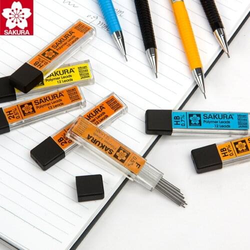 SAKURA Graphite Lead Mechanical Pencil Refill Automatic Pencil 2B/2H/B/HB 0.3/0.5/0.7/0.9mm Replace Lead Writing Lubrication