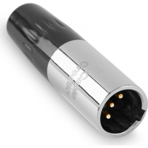 Mini 3 Pin XLR Male Cable Connector, for Pro Microphones, Black and Sliver