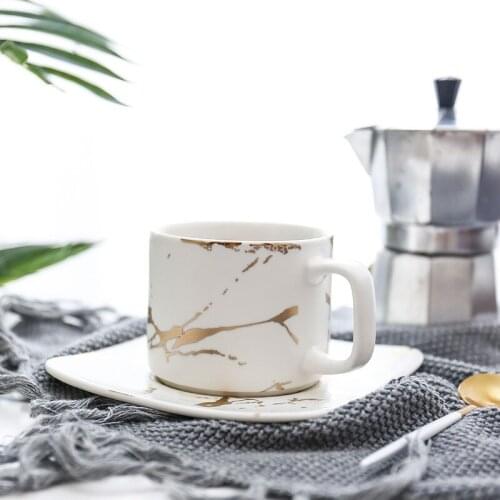 Marble Coffee Cup, Black and White Cup and Saucer Cup. High Quality Coffee Cup, Coffee Set, Coffee Saucer Cup