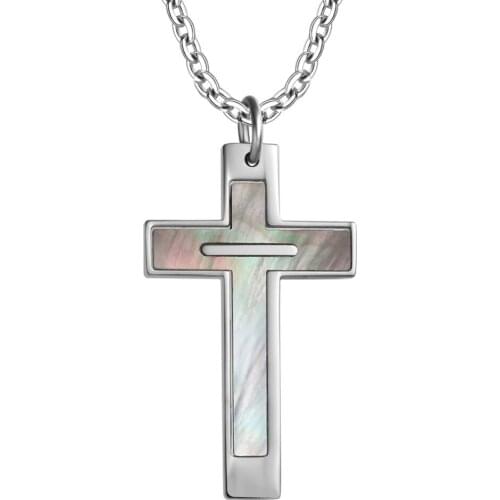 YAFFIL 304# Men Classic Cross Necklace Women Trend Sliver Color Jewelry Fashion Creativity Necklaces Pendants Religion Gift