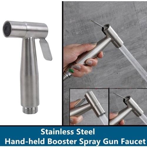 New Bathroom Toilet Hand-held Shower Head Stainless Steel Booster Spray Gun Water Saving Bathroom Household Spray Gun Faucet