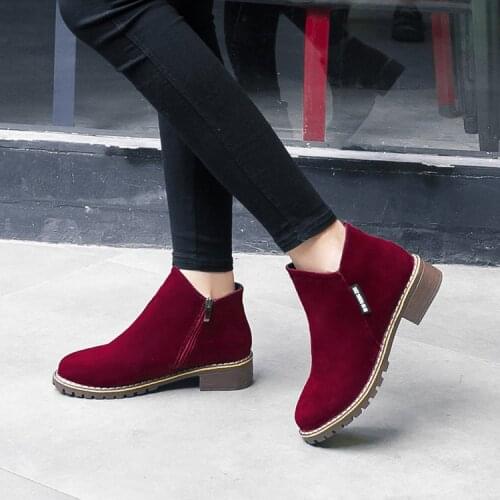 2020 NEW Women shoes Boots Autumn Winter Boots Classic Zipper Snow Ankle Boots Winter Suede Warm Fur Plush Women Shoes 785