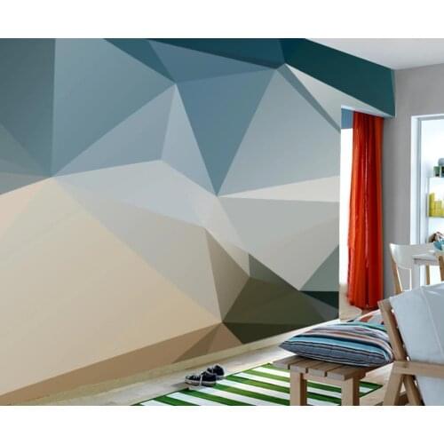 Wallpaper for walls 3 d for living room 3D stereo geometric square TV background wall