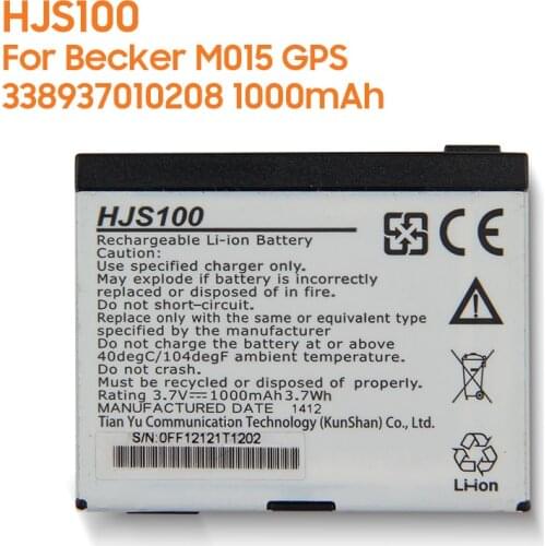 Original Replacement Battery HJS100 For Becker HJS100 HJS-100 M015 GPS 338937010208 Authentic Battery 1000mAh