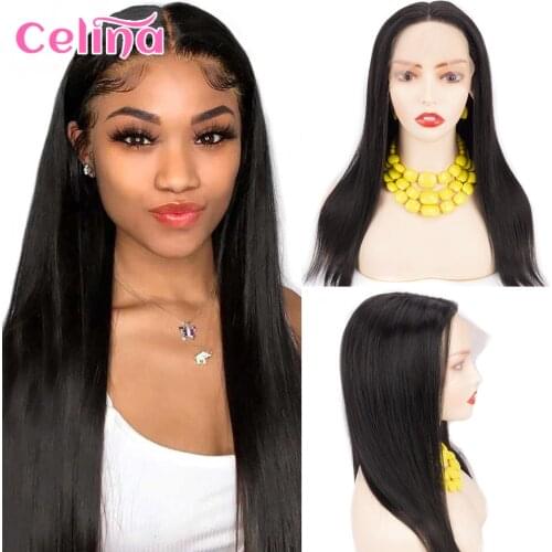 13x1x5 T Part Lace Wigs Long Straight Human Hair Wigs Lace Frontal Wig Brazilian Remy Human Hair Wig For Black Women Pre Plucked