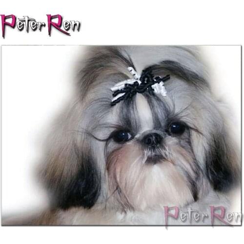 Peter ren Needlework 5D Diy Diamond Painting Mosaic Cross Stitch Shih Tzu Dog Full Rhinestone sticker Diamond Embroidery Animal