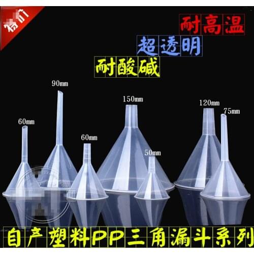 Plastic Small Funnels Dia.50mm Short Stem PP Mini Funnel Autoclave Pack 10