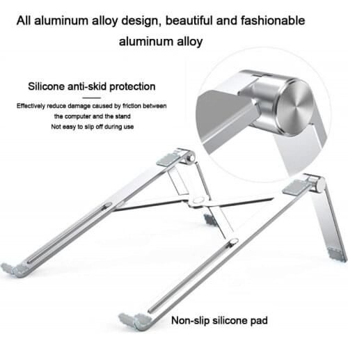 K92C Laptop Stand Aluminium Alloy Adjustable Notebook Holder Rack Portable Folding Stand Heat Release Tablet Bracket