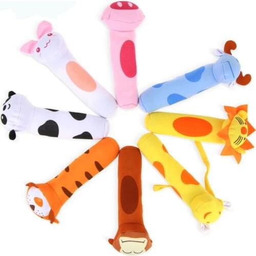 Infant Rattle Toys Cute Cartoon Animals Soft Plush Rattles Newborn Baby Hand Shaking Bell Early Educational Toys 0-12 Months