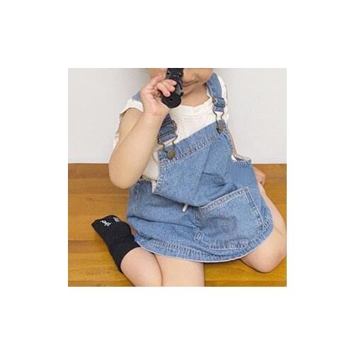 2020 Girls Denim Strap Pocket Back Zipper Casual Short dress