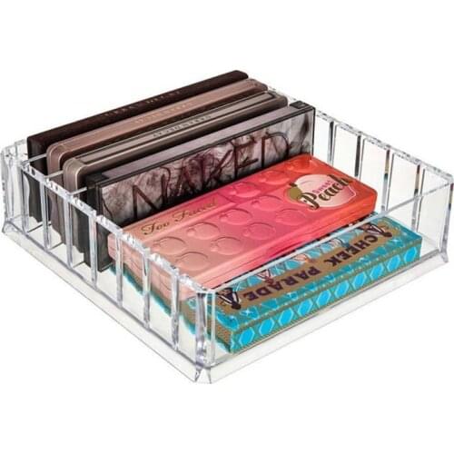 Clear Acrylic 8 Grid Makeup Organizer Storage Box Women Powder Lipstick Eye Shadow Display Stand Holder Cosmetic Display