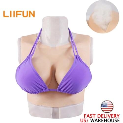 Liifun Realistic Crossdresser Breast Forms Silicone Fake Boobs for Drag Queen Shemale Transgender Crossdressing B C D F G Cup