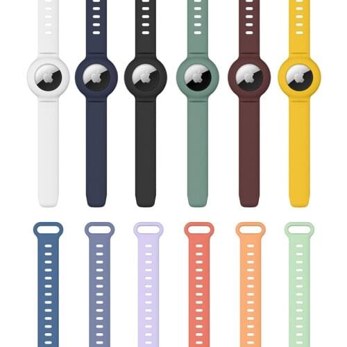 Strap for apple Airtags band with case silicone Protective cover wearable Airtag bands Anti-Lost Locator for Elderly Children