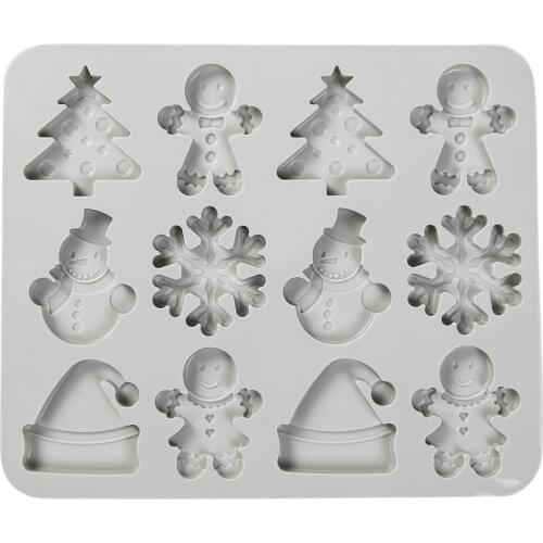Silicone Mold Reusable Christmas Baking Mold 12 Girds Mold for Chocolate Cookies Pastry Gummy Kitchen Bakeware