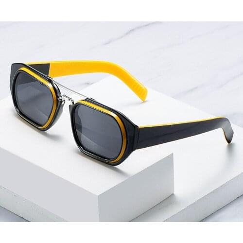 New sunglasses hip hop punk double beam sunglasses women trend fashion sunglasses men street shooting catwalk driving glasses