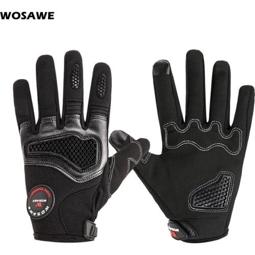 Cycling Gloves Touch Screen PU Leather Motorcycle Microfiber TPU Full Finger Protective Gear Motocross Racing Motorbike Gloves