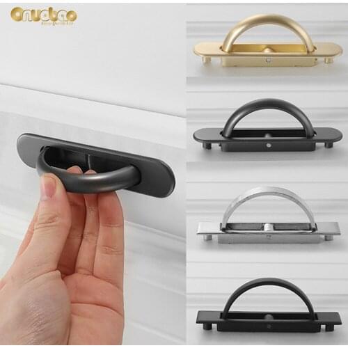 Onuobao Tatami Rotating Invisible Handle Drawer Cabinet Embedded Concealed Handle Furniture Cabinet Hardware Handle
