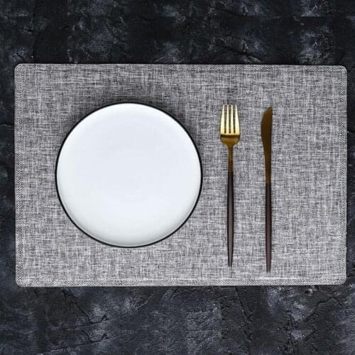 10pcs/lot Kitchen Tools Table Decorations Placemats PU Leather Waterproof Mats For Restaurant Accessories