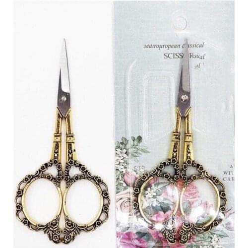 4 Colors 1PC Vintage Plum Blossom Scissors Retro European Stainless Steel Classic Plum Scissors Retro Scissors ,j7y56