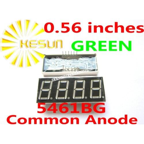 5PCS x 0.56 inches Green Red Common Anode/Cathode 4 Digital Tube 5461BG 5461AG 5461AS 5461BS LED Display Module