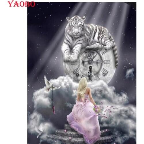 Full square round 5d diamond painting Tiger/Beauty/Clock Diamond embroidery sale Mosaic diamond picture,Embroidery with diamonds