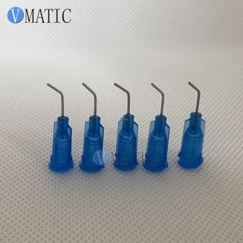 Free Shipping 100Pcs 22G 0.5'' Tube 45 Degree Bend Bent Glue Dispensing Stainless Steel Dispenser Needle Tips 1/2 Inch