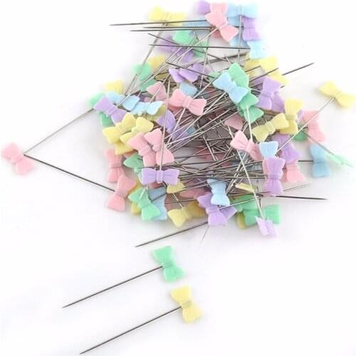 50/100Pcs Button Butterfly Plum Blossom Embroidery Patchwork Pins Accessories Tools Sewing Needle Box DIY Sewing Tools Stainless