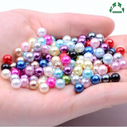 Beads for Jewelry making No hole Beads Pearls abs Pearl without hole Small Beads 3mm to 14mm mix colors Pearl Beads with no hole