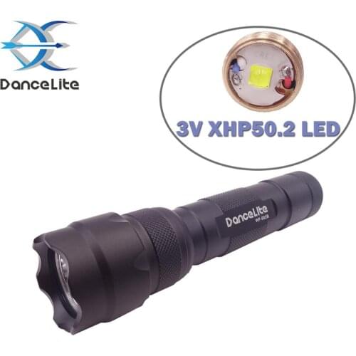 DanceLite WF-502B XHP50.2 2600LM EDC Powerful LED Flashlight Torch AMC7135x8 2-Groups For Working