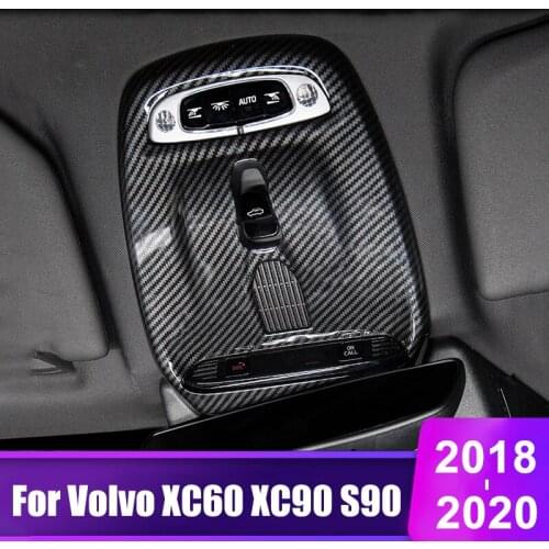 For Volvo XC60 XC90 S90 2018 2019 2020 ABS Chrome Car Front Dome Reading Light Roof Lamp Decoration Trim Frame Cover Accessories