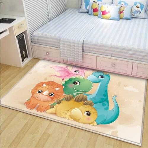 Dropshipping High Quality Cartoon Cute Animal Carpet Rectangular Childrens Cartoon Carpet Childrens Flannel Rug Baby Play Mat