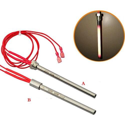 Pellet Stove Igniter Hot Rod Heating Tube Ignitor 10*140/150/170 mm M16*1.5 Thread For Fireplace Grill Stove 300/350W 220V