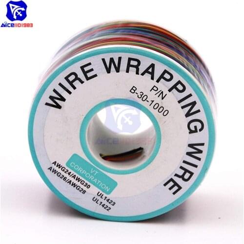 Diymore Wire Wrapping B-30-1000 UL1423 Insulation Cable 250M 30 AWG 8 Color Wire 0.25mm Copper Tinned Copper Solid Line