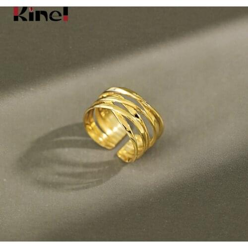Kinel Ins Minimalist 925 sterling silver rings Female resizable handmade bijoux 925 massif pour femme jewelry gift