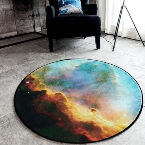 Space Galaxy Mat Round Carpet Bedroom Living Room Carpet Non-Slip Mat Modern Home Floor Mat Kids Children Room Mat Rug