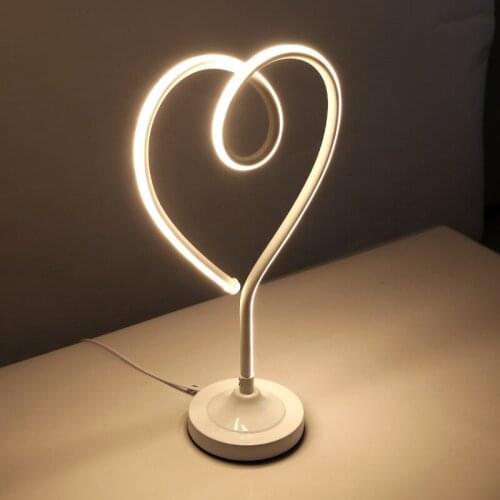Led Post Modern Heart-shaped Home Furnishing Study Eyeshield Read Desk Lamp Small Night-light Bedroom Study Bedside Lamp