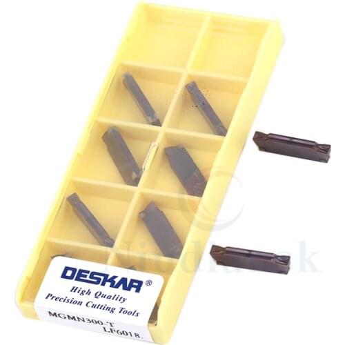 10PCS DESKAR MGMN300-T LF6018 MGMT400-T LF6018 high quality carbide cally insert CNC lathe turning tools slotting milling cutter
