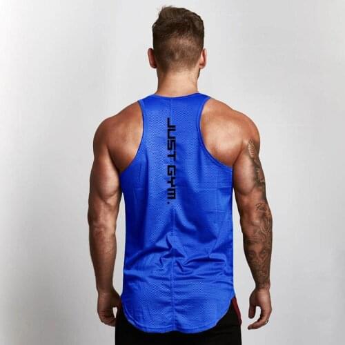 Fitness New Mesh Fashion Cotton Sleeveless Shirts Tank Top Men Bodybuilding Workout Gym Vest Fitness Men Shirt Mens Singlets