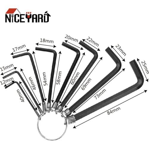 NICEYARD For Daily Use Allen Key Wrench 45 # steel Hand Tool Convenience Bike Bicycle Repair Set 8Pcs/Set Hexagon Hex End