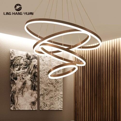 Minimalist Modern Led Pendant Light Circle 3Rings lustre Pendant Lamp for Dining room Living room Kitchen Bedroom Hanging Lights