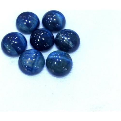Wholesale 5pcs/lot Natural Blue Tiger Eye Bead Cabochons 6mm8mm 10mm 12mm 16mm Round Gem stone Cabochon Jewelry Ring Face