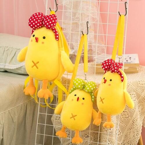 Plush bag Cute small yellow chicken Plush soft bagInclined shoulder bag Backpack children girls birthday gift