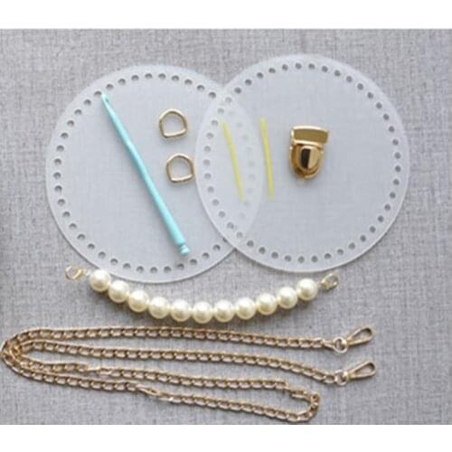 DIY hand Knitting Lining Weave Mesh Acrylic Sheet Shoulder Bag Accessories Yarn Cloth Thread Hok Crochet Bag Trim Tools