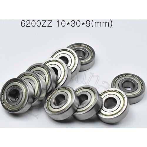 6200ZZ 10*30*9(mm) 1piece bearings ABEC-5 metal sealing bearings 6200 6200Z chrome steel deep groove bearing