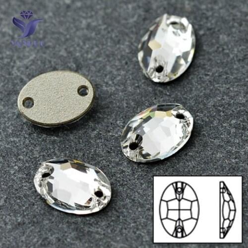 YANRUO 3210 All Sizes Clear Oval Bright Gems Flatback Sew On Crystal Stones Strass Rhinestone For Jewelry Making