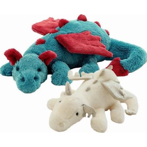 Fluffy Hair Blue Pterosauria Dragon Rabbit plush Toy Stuffed evil Red Fly Wings Fire Dragon Plushies Doll toys for Children boy