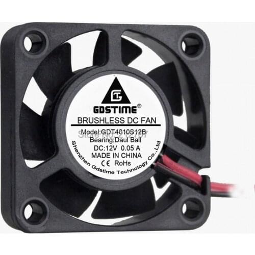 1 Piece Gdstime Ball Bearing 12V 2Pin 40mm 4cm 40x40x10mm Small Brushless DC Cooling Fan