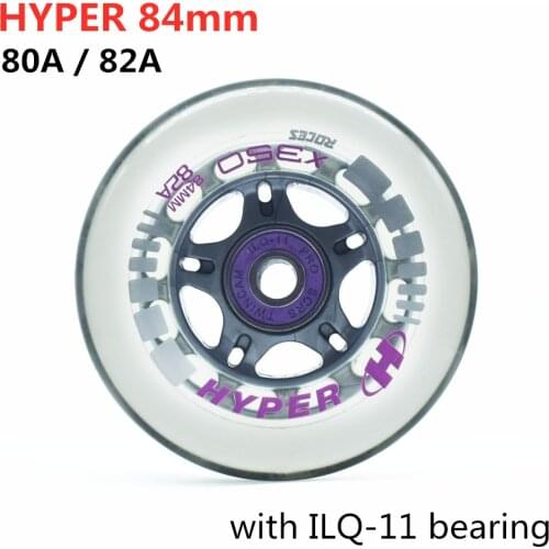 80A 82A Inline Slalom Big Wheel Hyper +G Roller Skates Tyre 4X84 4*84mm Street Asphalt Gound Road Durable Elastic PU Wheels 84mm