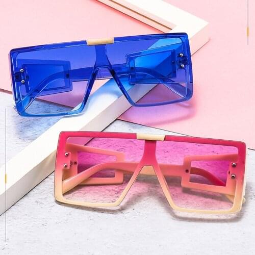 New trendy one-piece large-frame sunglasses widened temples with a piece of fashion sunglasses female casual street glasses