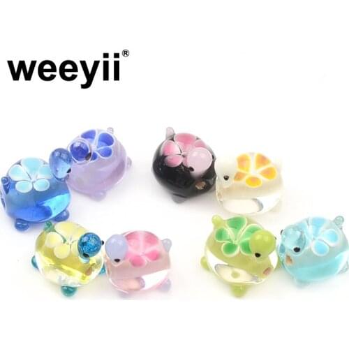 New 13/18mm Fashion Crystal Turtle shape Lampwork Glass Beads Spacer Beads For Jewelry Making Diy Bracelet Accessories